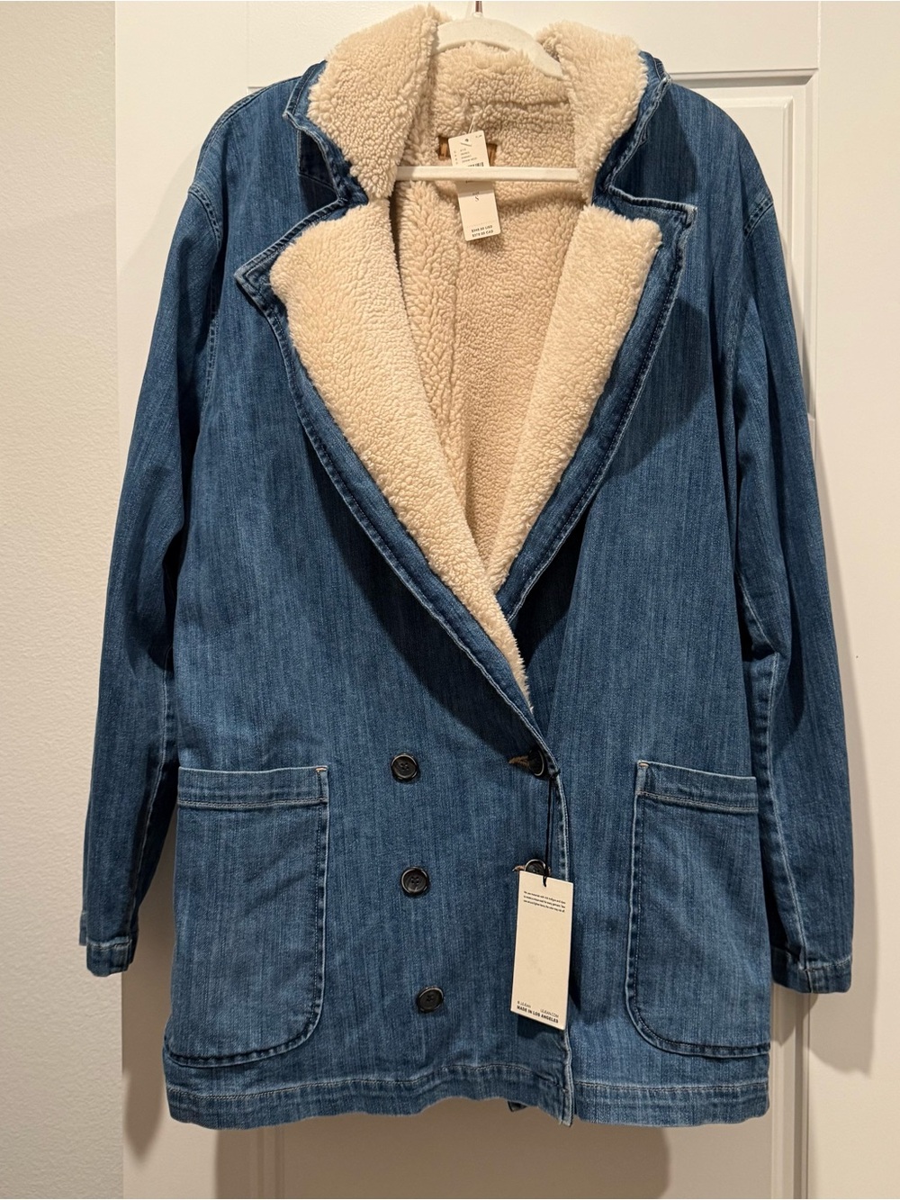 Le Jean Sherpa-Lined Denim Jacket